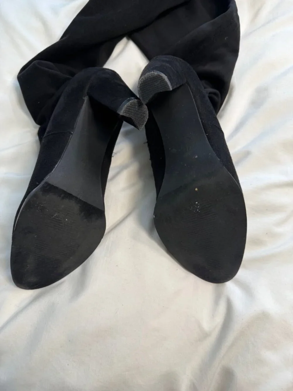 Catherine Malandrino Sorcha Black Faux Suede Thigh High Boots 7.5 Heeled